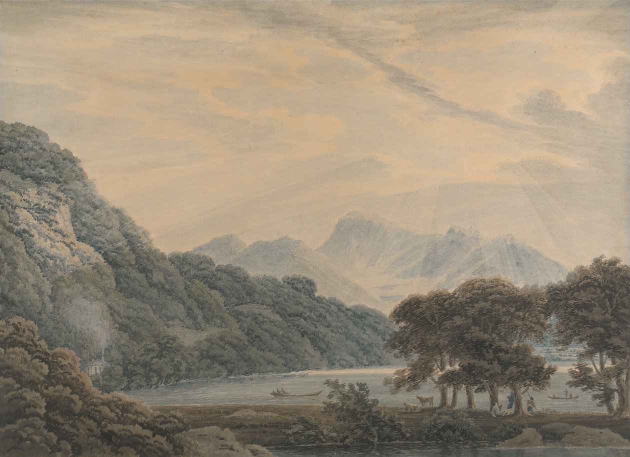 Ullswater Başkanı, Solda Patterdale Locası ile by Thomas Sunderland