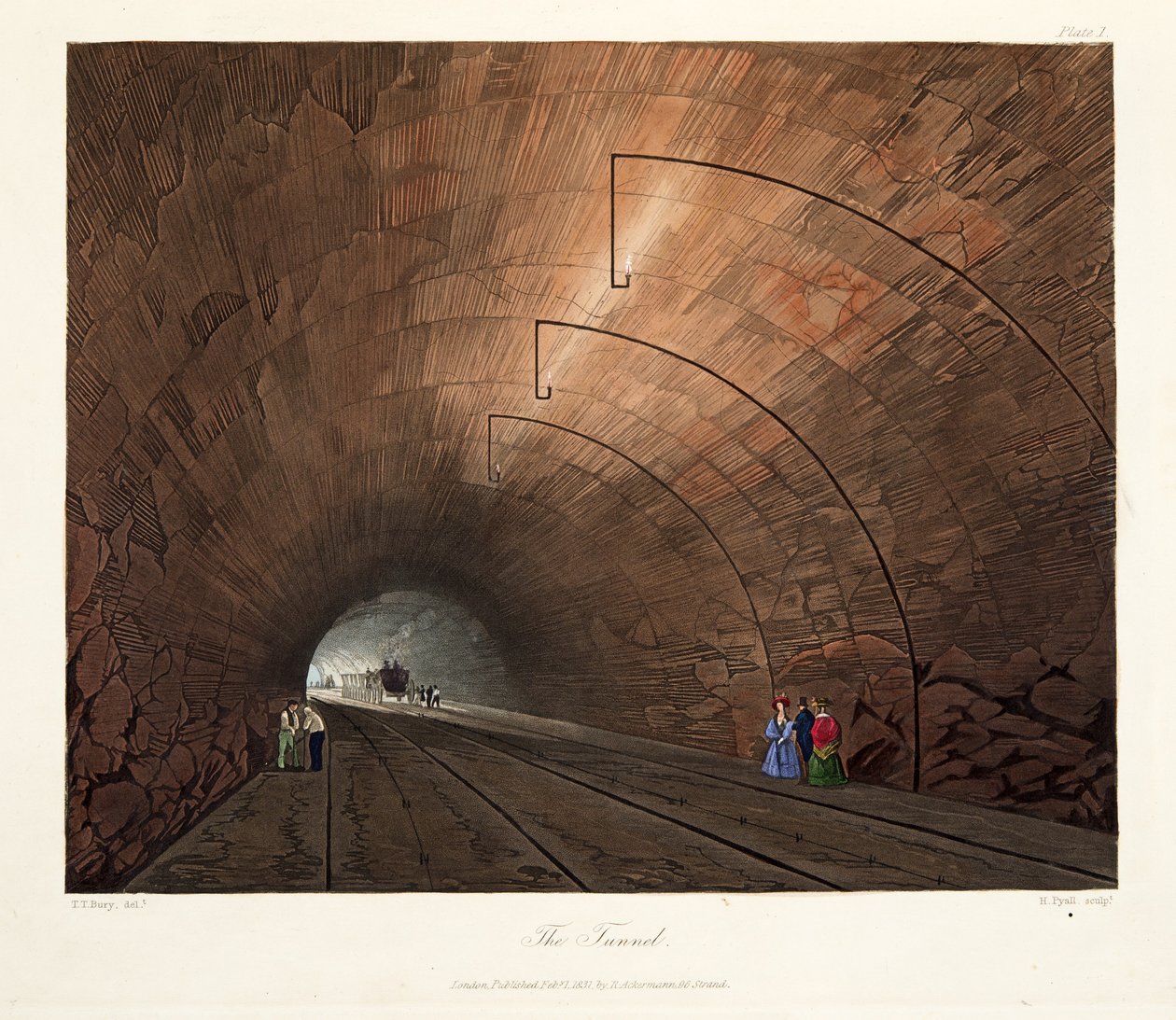 Tünel, 1831 (el renkli gravür) by Thomas Talbot Bury