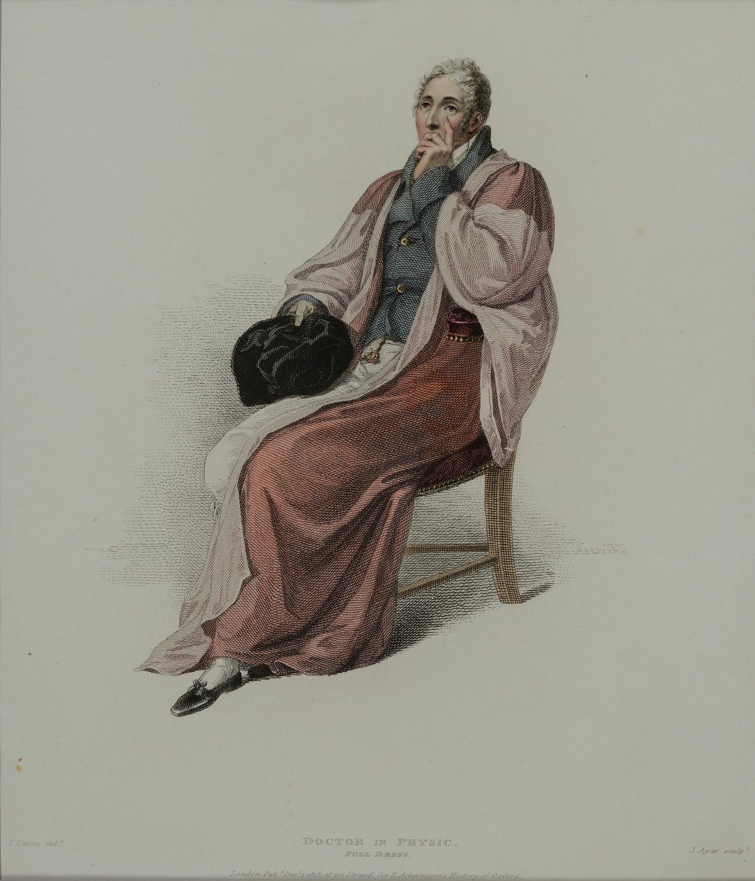 Tam elbiseli Fizik Doktoru, J. Agar tarafından gravür, R. Ackermann