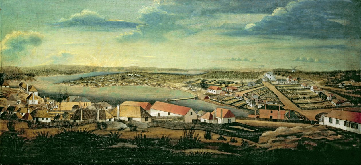 ಸಿಡ್ನಿ, ನ್ಯೂ ಸೌತ್ ವೇಲ್ಸ್‌ನ ರಾಜಧಾನಿ, c.1800ಟರ್ಕ್ by Thomas Watling