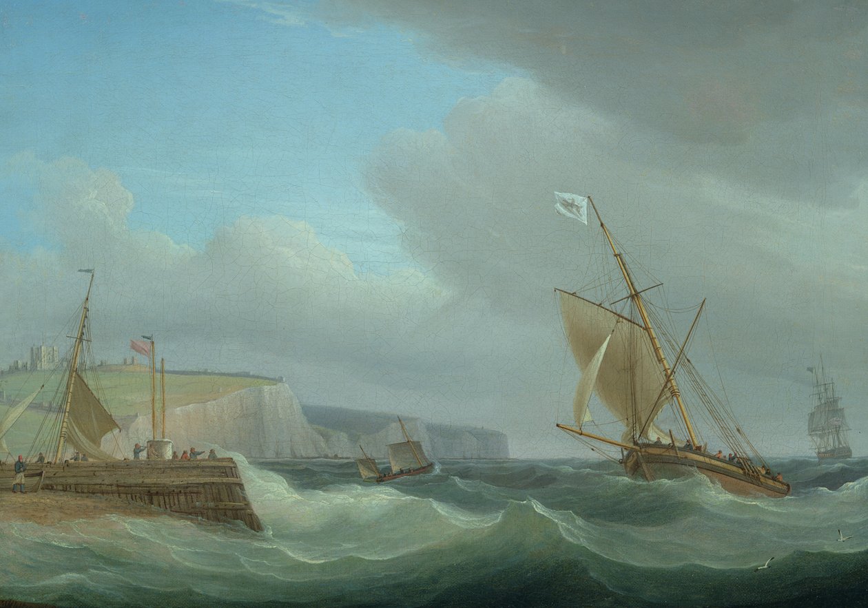 Shipping off Dover, c.1760  (see 444855 for pair) by Thomas Whitcombe