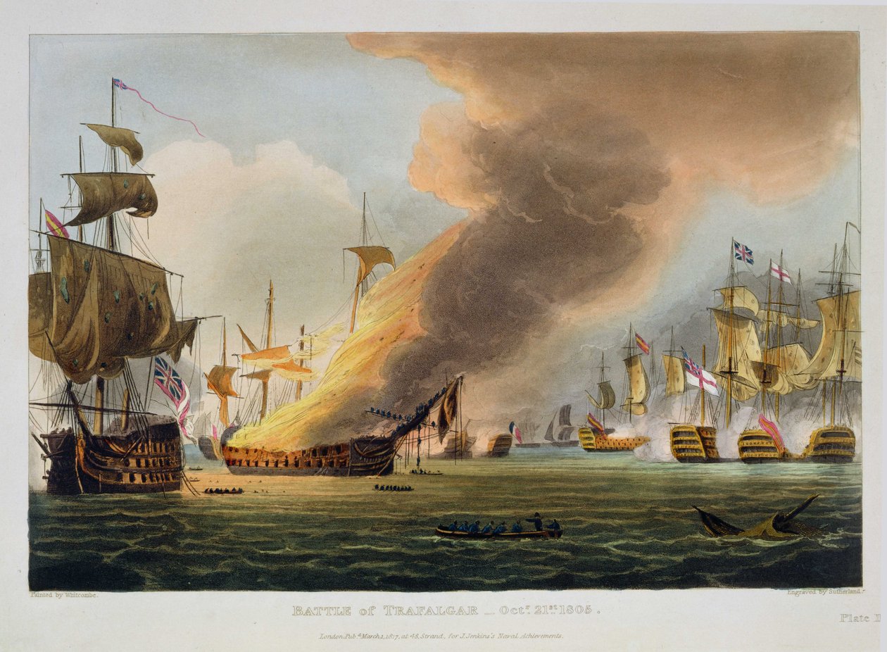 Trafalgar Savaşı, 21 Ekim 1805, Thomas Sutherland tarafından J. Jenkins