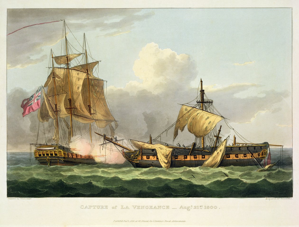 The Capture of La Vengeance, 21 Ağustos 1800, Thomas Sutherland tarafından J. Jenkins