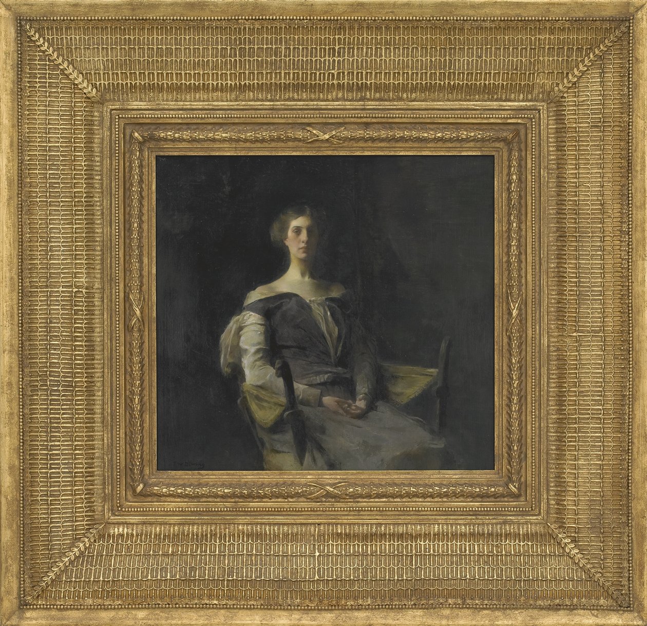 Bir Kızın Portresi, 1905 (ahşap panel üzerine yağlı boya) by Thomas Wilmer Dewing