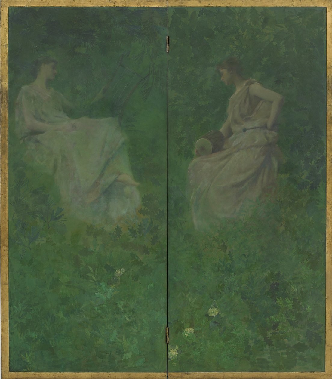 The Four Sylvan Sounds, 1896-97 (ahşap paneller üzerine yağlı boya) by Thomas Wilmer Dewing
