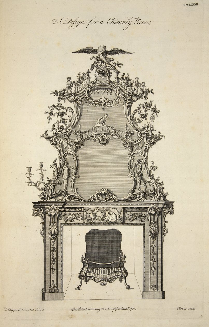 Baca Parçası, pub için tasarım. 1761 by Thomas after Chippendale