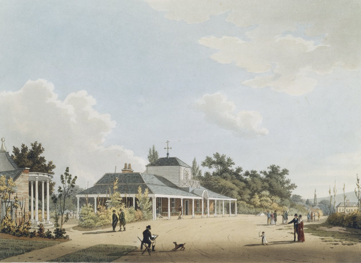 Montpelier Pompa Odası, Cheltenham, John Bluck tarafından oyulmuş, 1813 (aquatint) by Thomas after Hulley