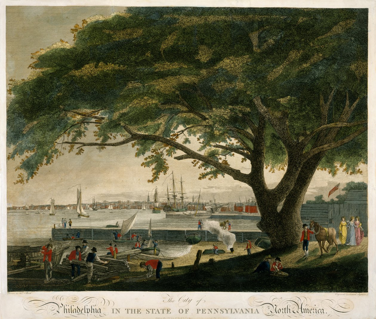 Philadelphia Şehri, Pennsylvania Eyaleti, Kuzey Amerika by Thomas (after) Birch