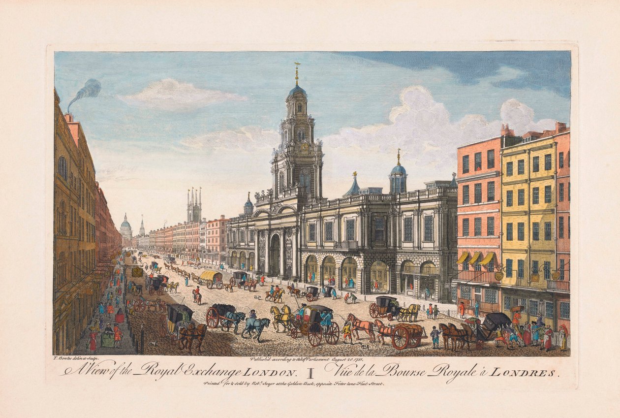 Kraliyet Borsası, Londra by Thomas (after) Bowles