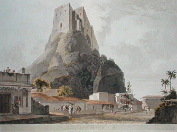 Büyük Pagoda, Trichinopoly, Thomas ve William (1769-1837) Daniell tarafından kazınmış 