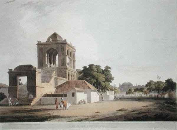Kalede Görünüm, Madura, Thomas ve William (1769-1837) Daniell tarafından oyulmuş 