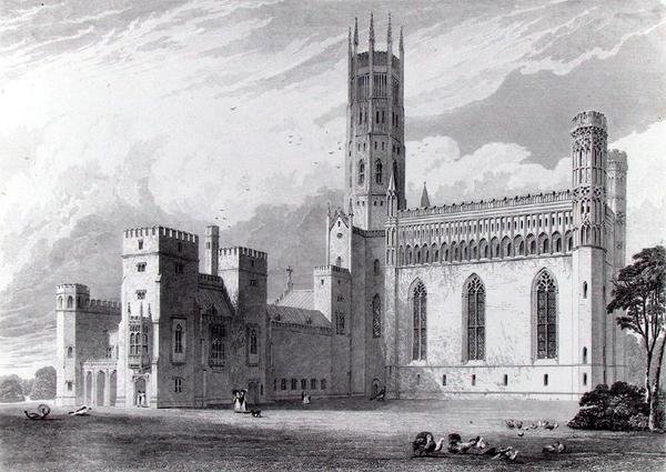 Güneydoğudan Fonthill Manastırı, John Britton tarafından 