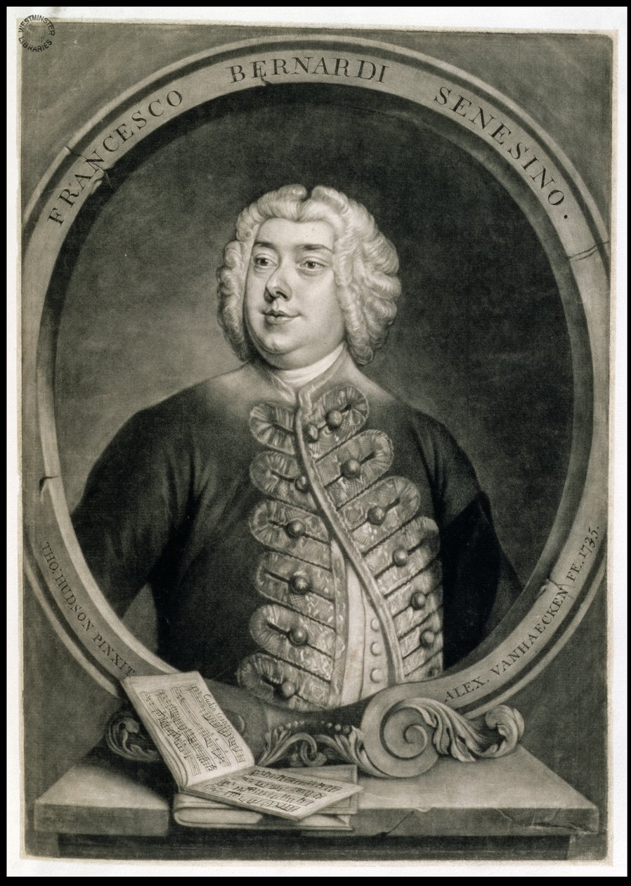 Francesco Bernardi Senesino, Alexander van Haecken tarafından oyulmuş (1701-58) by Thomas (after) Hudson