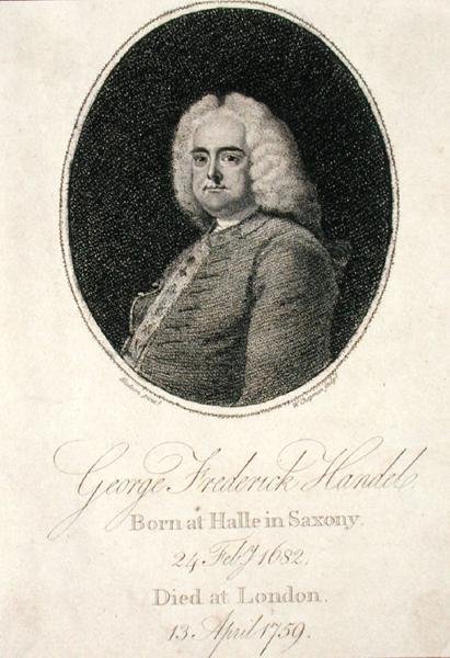 George Frederick Handel (1685-1759), W. Chapman tarafından oyulmuş (gravür) by Thomas (after) Hudson