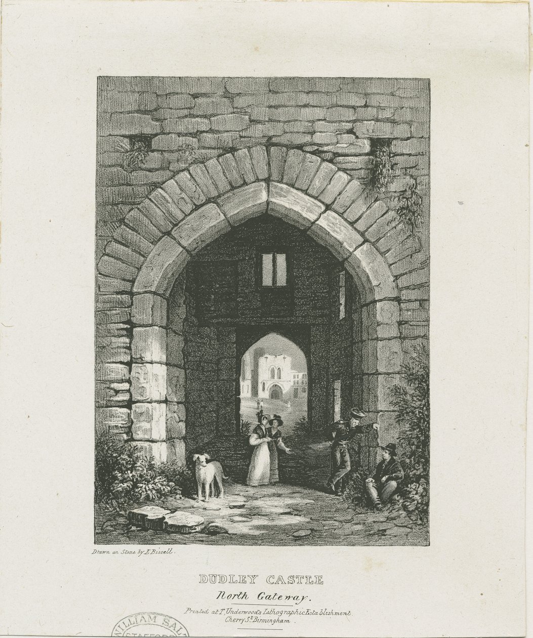 Dudley Kalesi - Kuzey Geçidi: gravür, nd [?19.yüzyıl] (baskı) by Thomas (after) Underwood