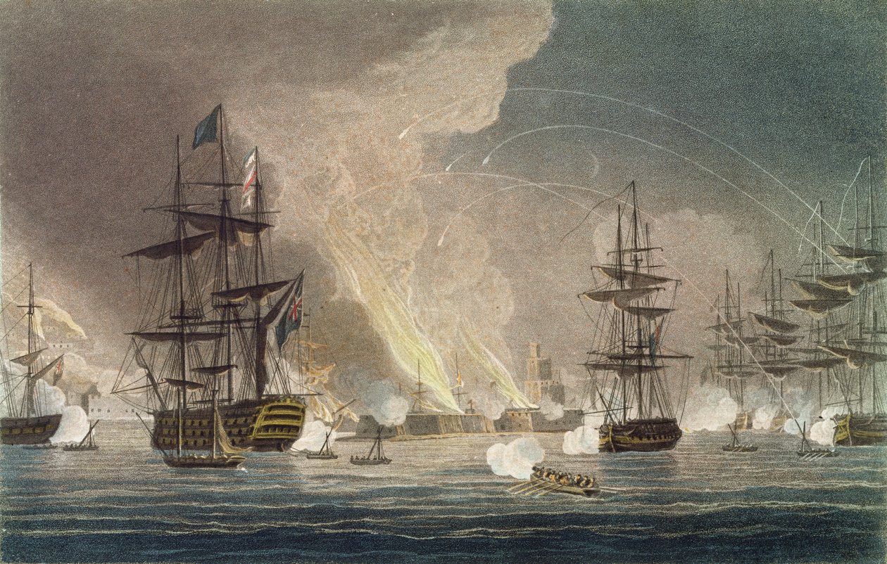 Cezayir Kraliyet Donanması Tarafından Bombardıman by Thomas (after) Whitcombe