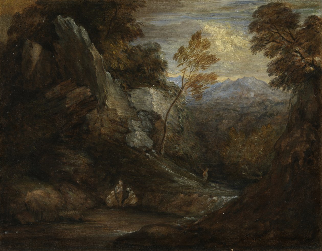 Hayali Manzara, c1880-1920 (tuval üzerine kağıt üzerine yağlı boya) by Thomas (follower of) Gainsborough