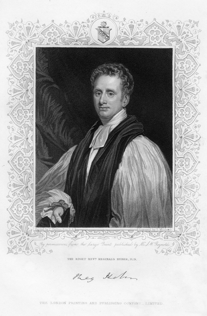Reginald Heber 1783-1826, Kalküta Piskoposu, 19. yüzyıl. by Thomas A. Woolnoth
