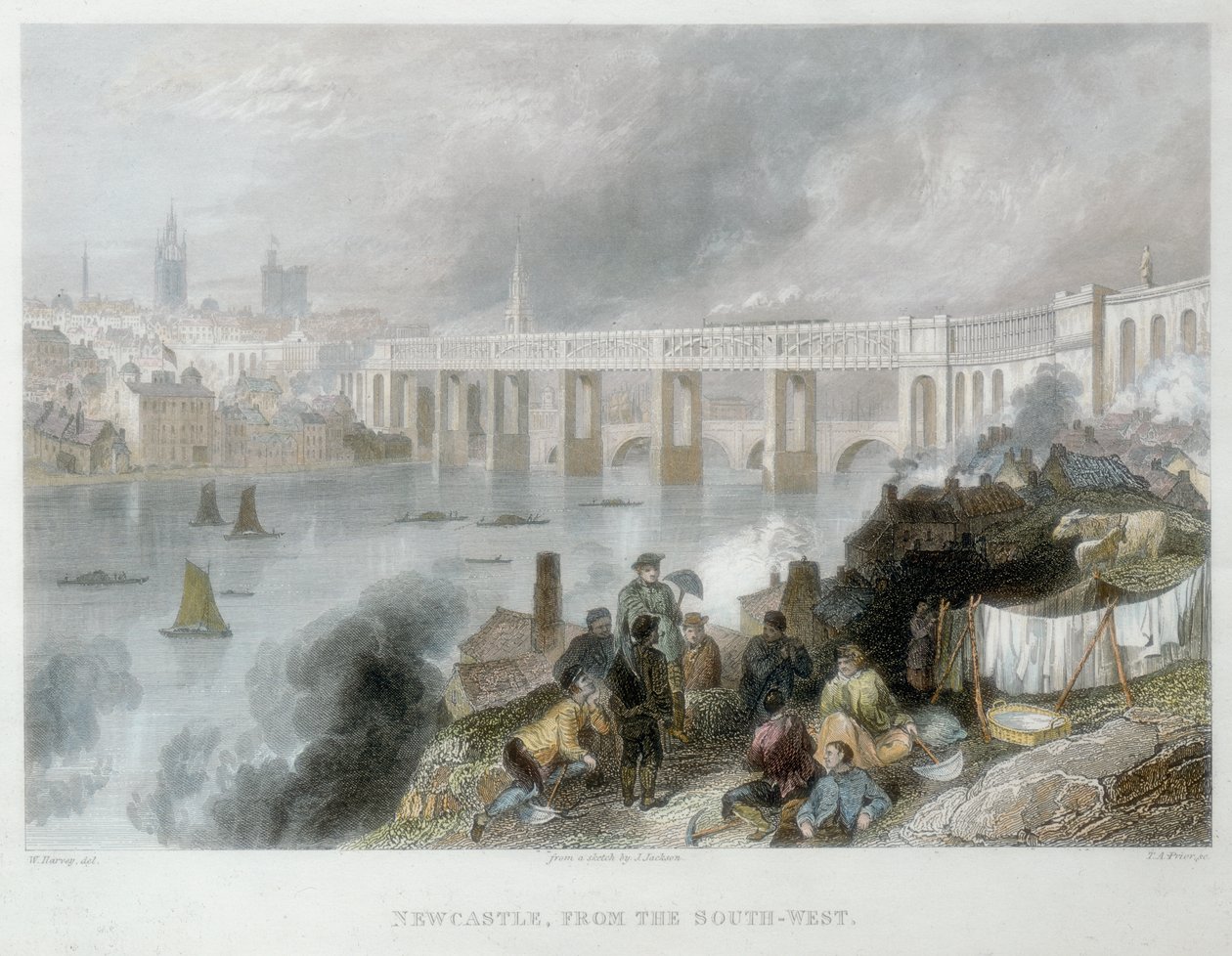 güneybatıdan Newcastle-upon-Tyne, c1850 by Thomas Abiel Prior