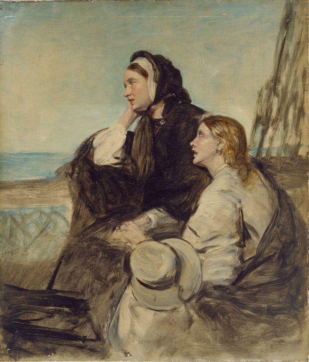 Güvertede oturan iki kadın, 19. yüzyılın sonlarında by Thomas Alexander Ferguson Graham