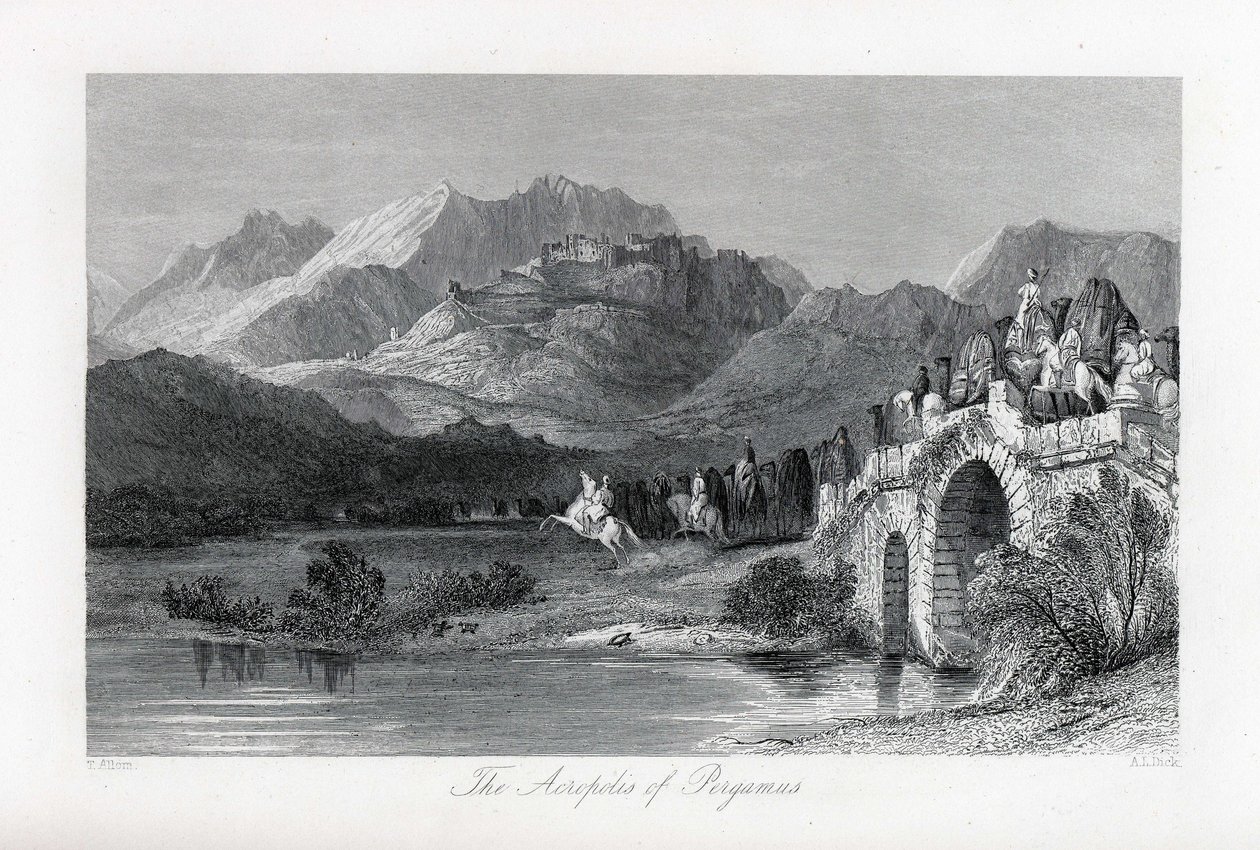 Bergama Akropolisi, 1882 by Thomas Allom