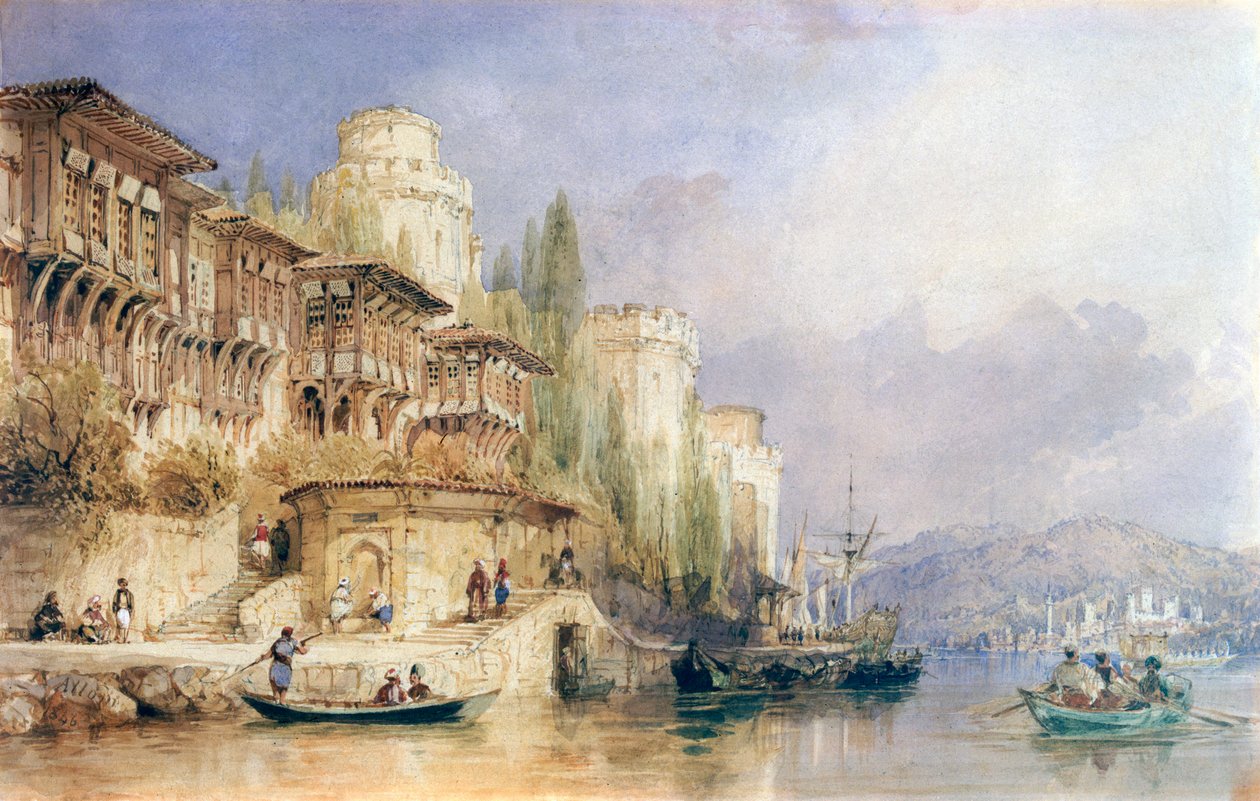 Boğaziçi, Avrupa ve Asya Kaleleri, 1846. by Thomas Allom