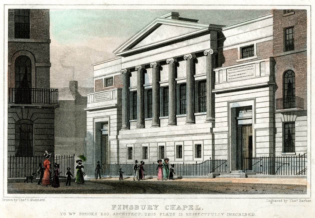 Finsbury Şapeli, Londra Şehri, 1827. by Thomas Barber
