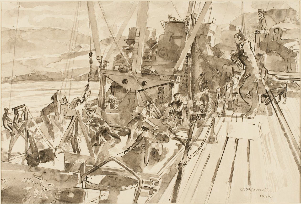 Boşaltma Kömür, Hvitanlar (kağıt üzerine mürekkep) by Thomas Barclay Hennell