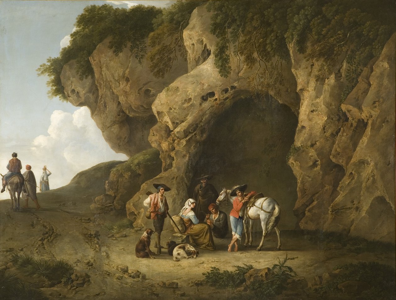 Figürlerle Subiaco yakınlarındaki Mağara Sahnesi by Thomas Barker