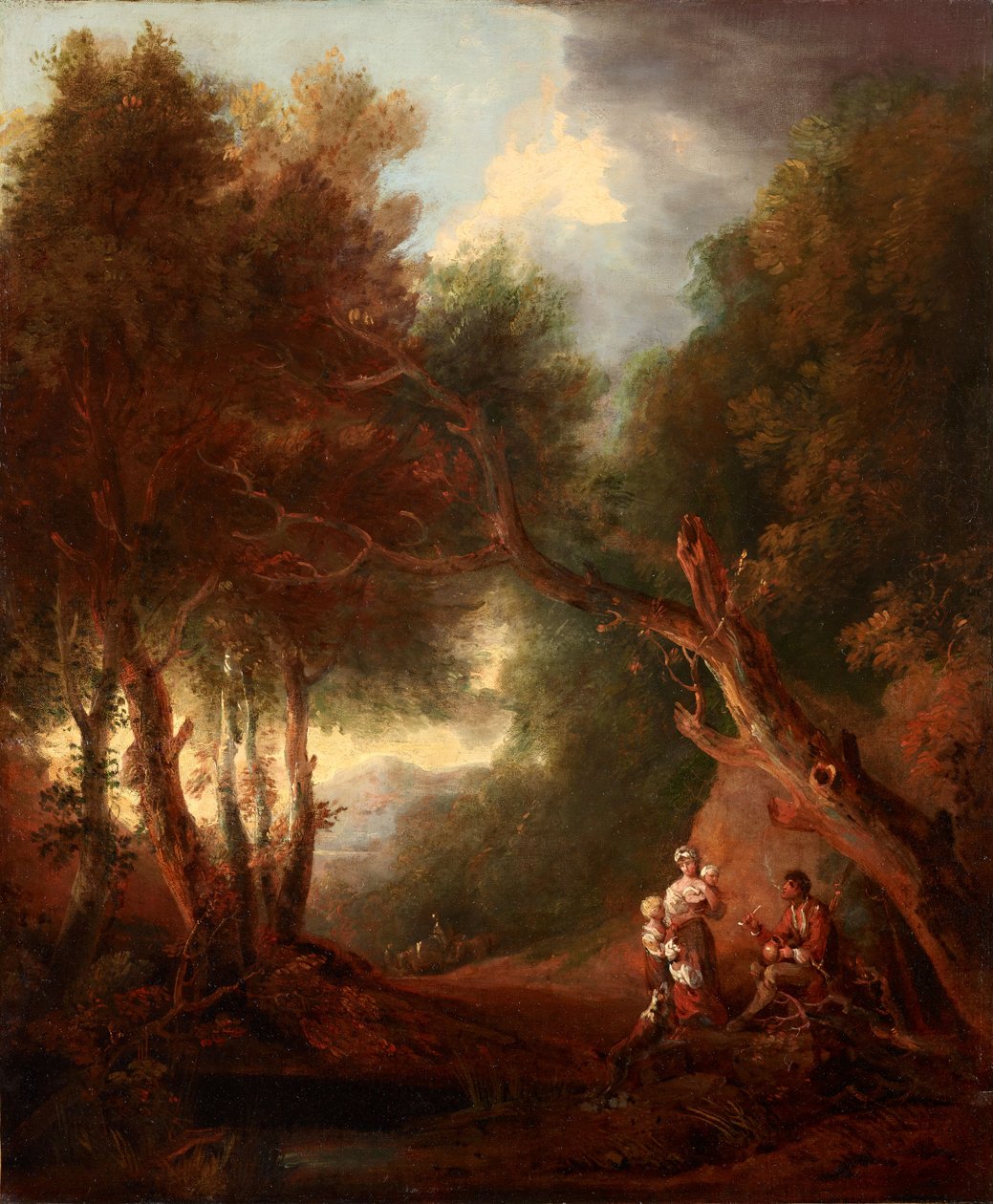 Ormanlık Manzara, Sonbahar Akşamı (tuval üzerine yağlı boya) by Thomas Barker of Bath