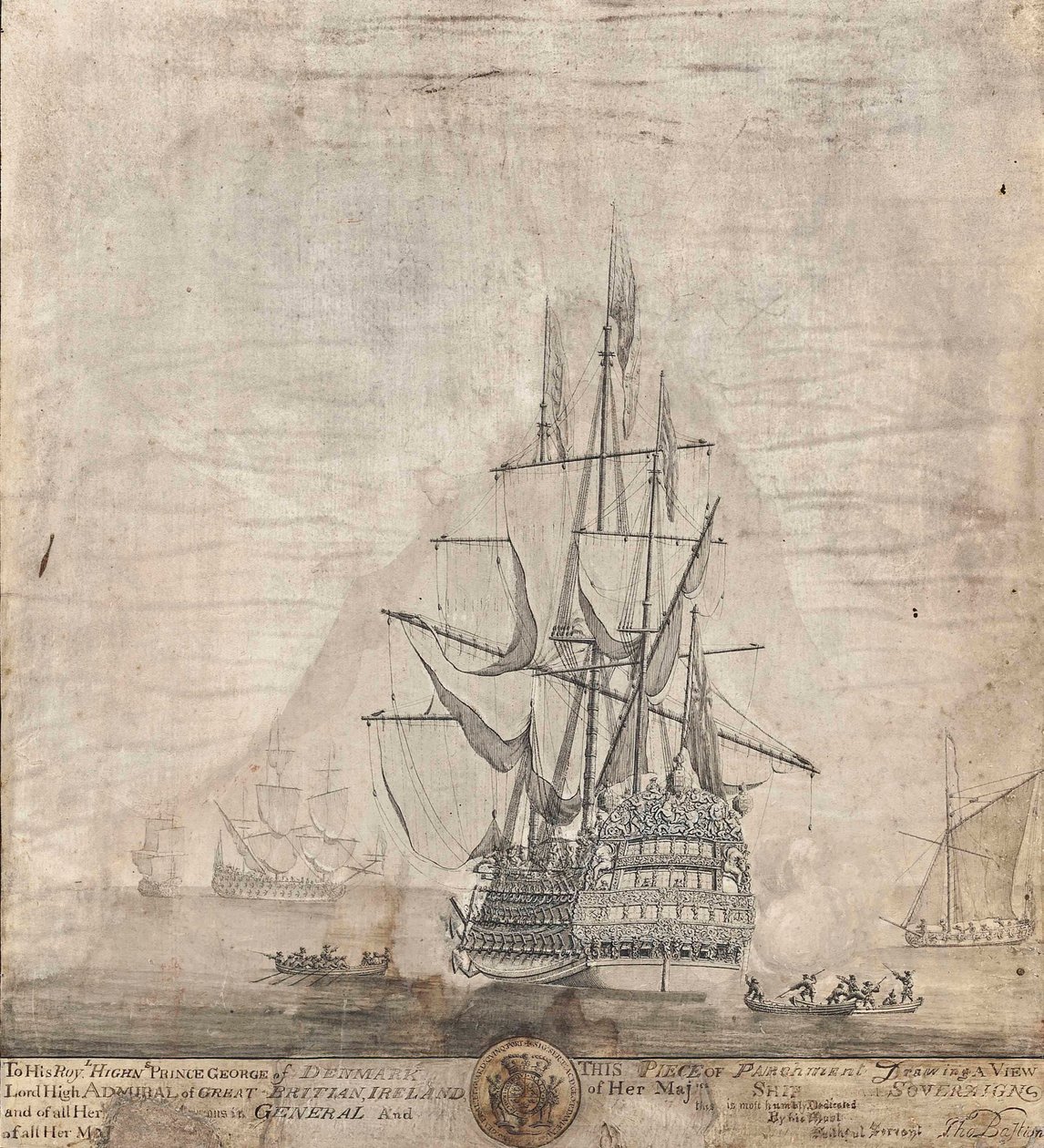 Majestelerinin Kraliyet Egemen Gemisinin Görünümü by Thomas Baston
