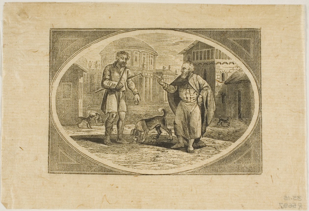 Masal: Bir Köpek Tarafından Isırılan Bir Adam by Thomas Bewick