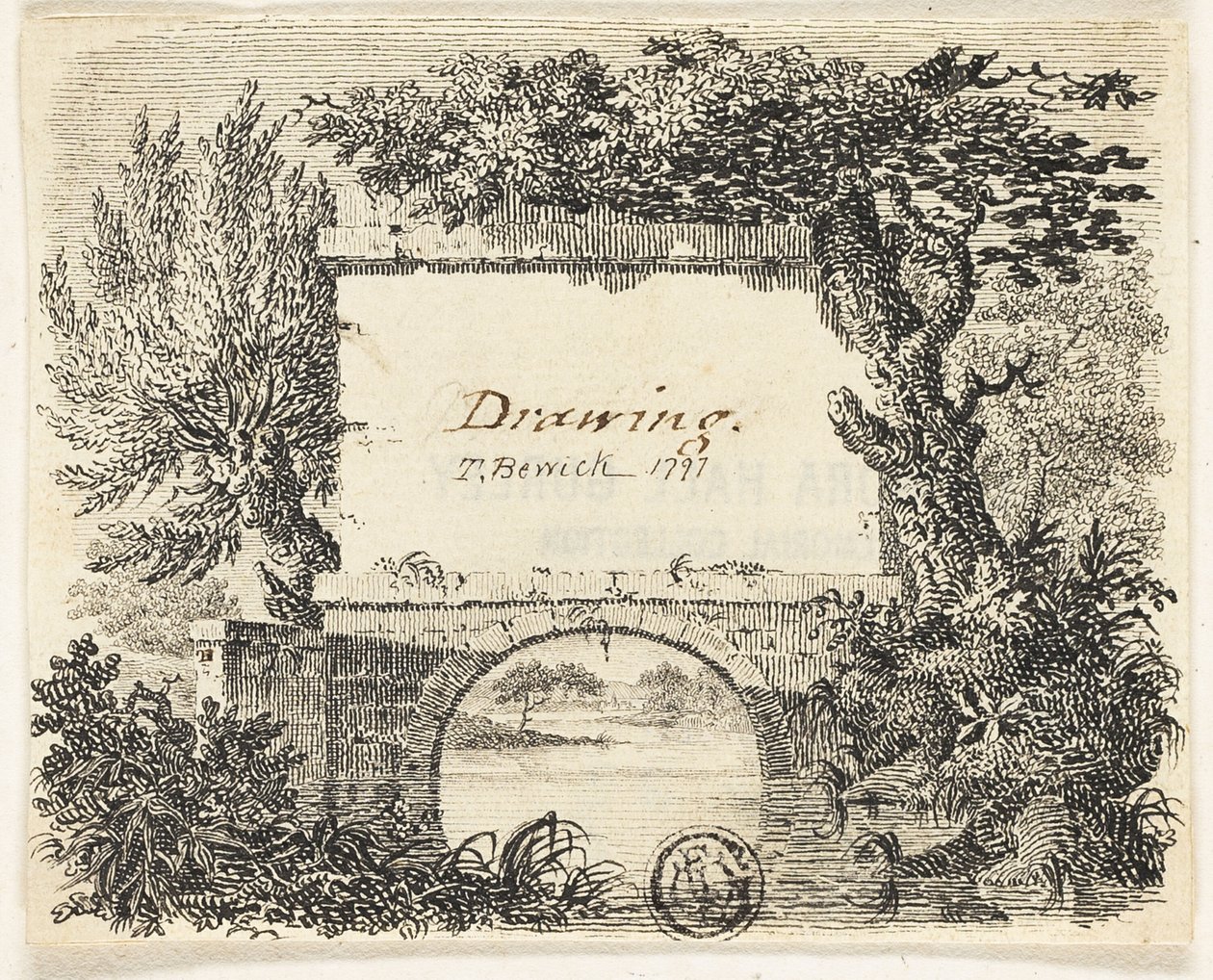Köprü Ağaçları ile Vinyet by Thomas Bewick
