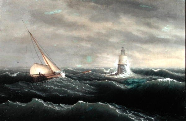 Deniz Feneri (tuval üzerine yağlı boya) by Thomas Birch