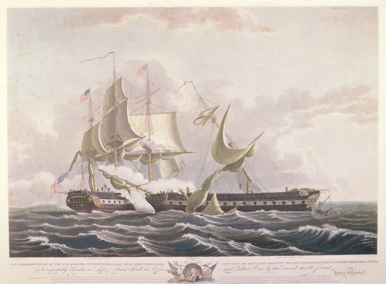 USS Anayasası ve HMS Guerriere arasındaki savaş by Thomas Birch