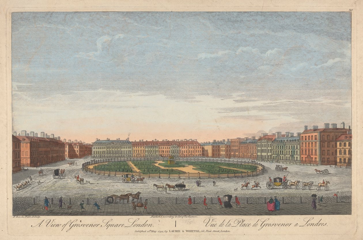 Grosvenor Meydanı'ndan Bir Görünüm, Londra by Thomas Bowles