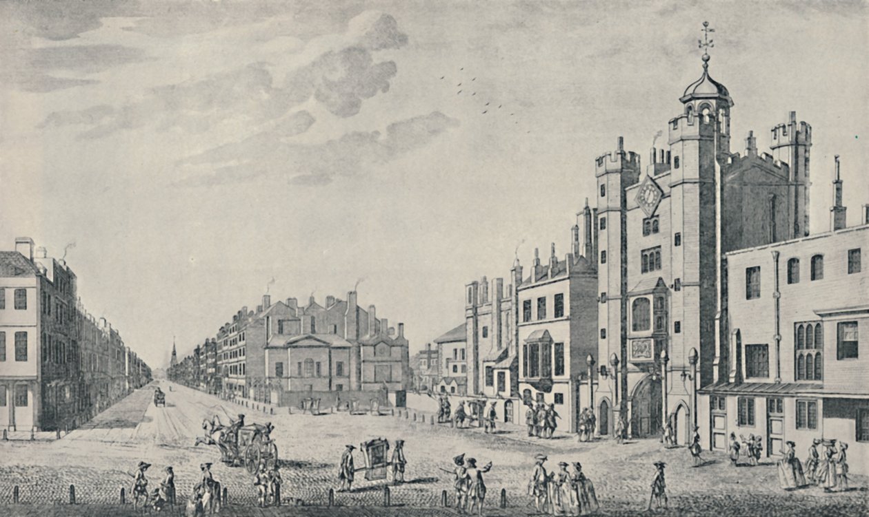 St. James Sarayı Dışı, Pall Mall, 1740-1760, 1920 by Thomas Bowles