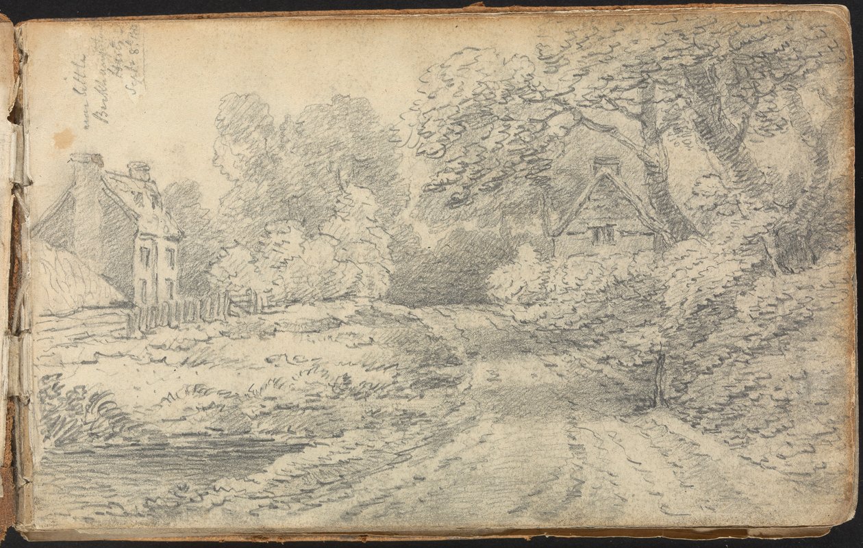 Peyzaj ve Figür Çalışmaları Albümü: Berkhampstead, Hertfordshire yakınlarındaki A Road. 8 Eylül 1811 by Thomas Bradshaw