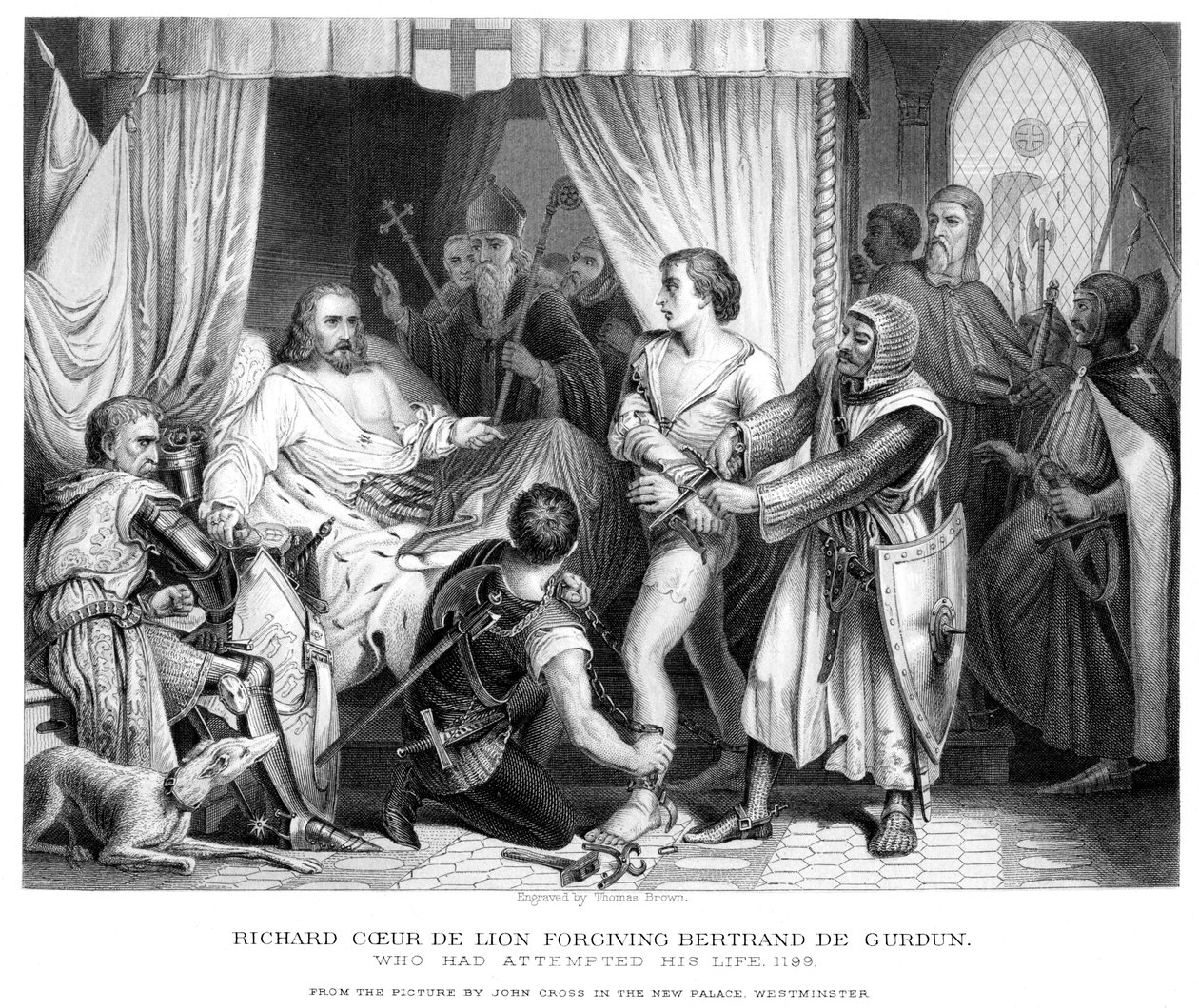 Kral I. Richard 1157-1199, bağışlayan Bertrannd De Gurdun, 19. yüzyılın sonlarında. by Thomas Brown