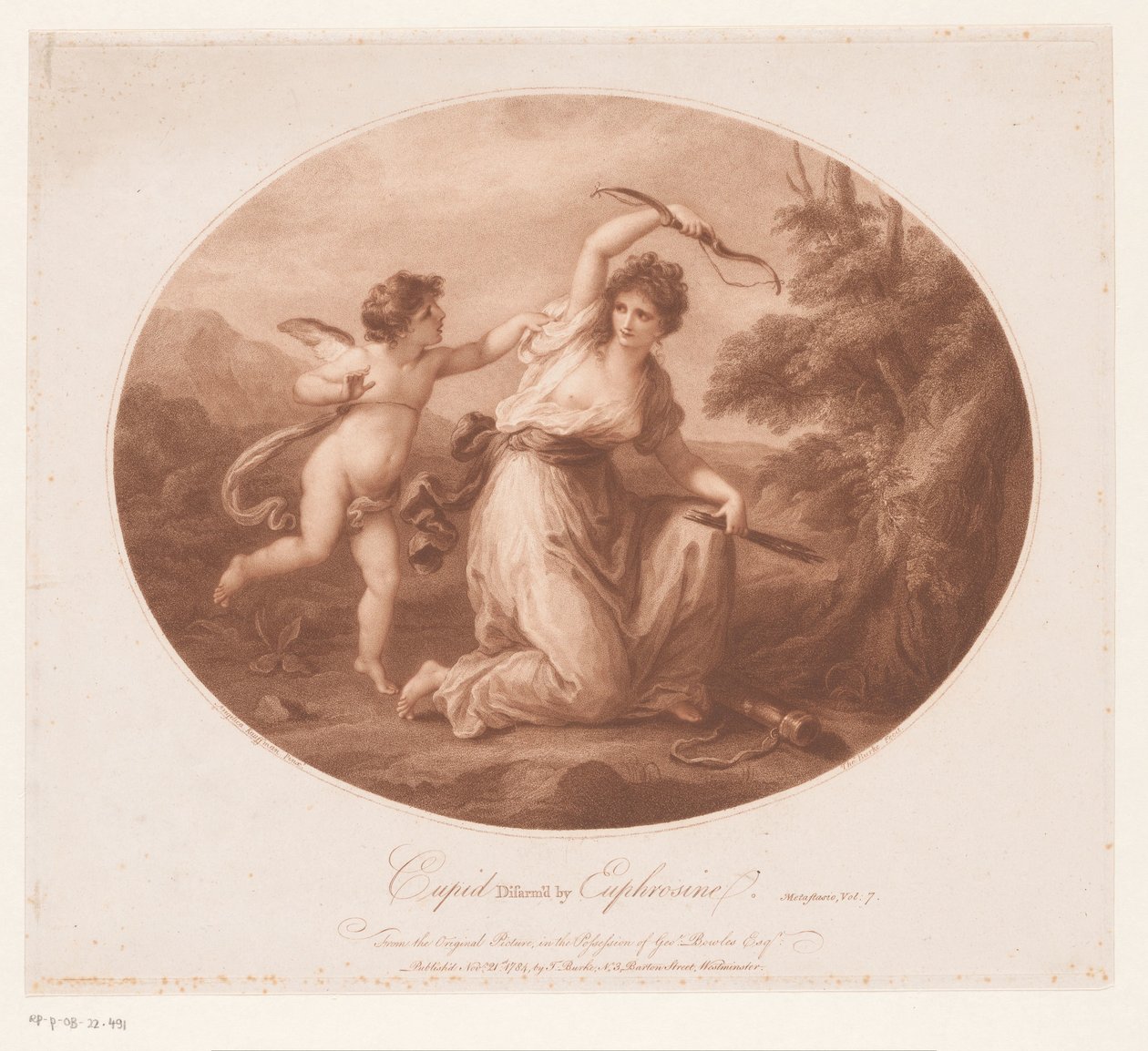 Cupido ontwapend kapısı Euphrosyne Cupid Euphrosine tarafından silahsızlandırıldı (nesnedeki başlık) by Thomas Burke