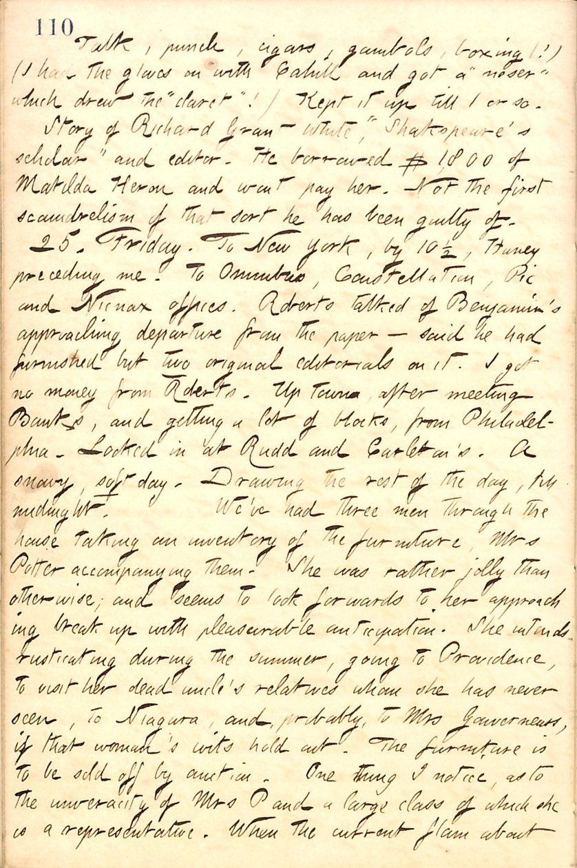 Thomas Butler Gunn Diaries- Cilt 10, sayfa 123, 24-25 Şubat 1859 by Thomas Butler Gunn