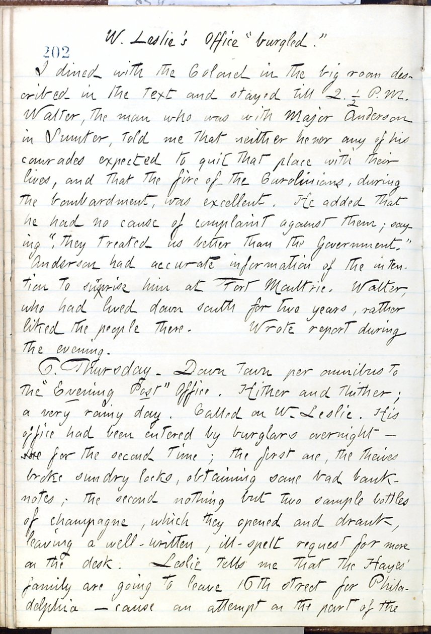 Thomas Butler Gunn Diaries- Cilt 16, sayfa 224, 5 Haziran 1861 by Thomas Butler Gunn