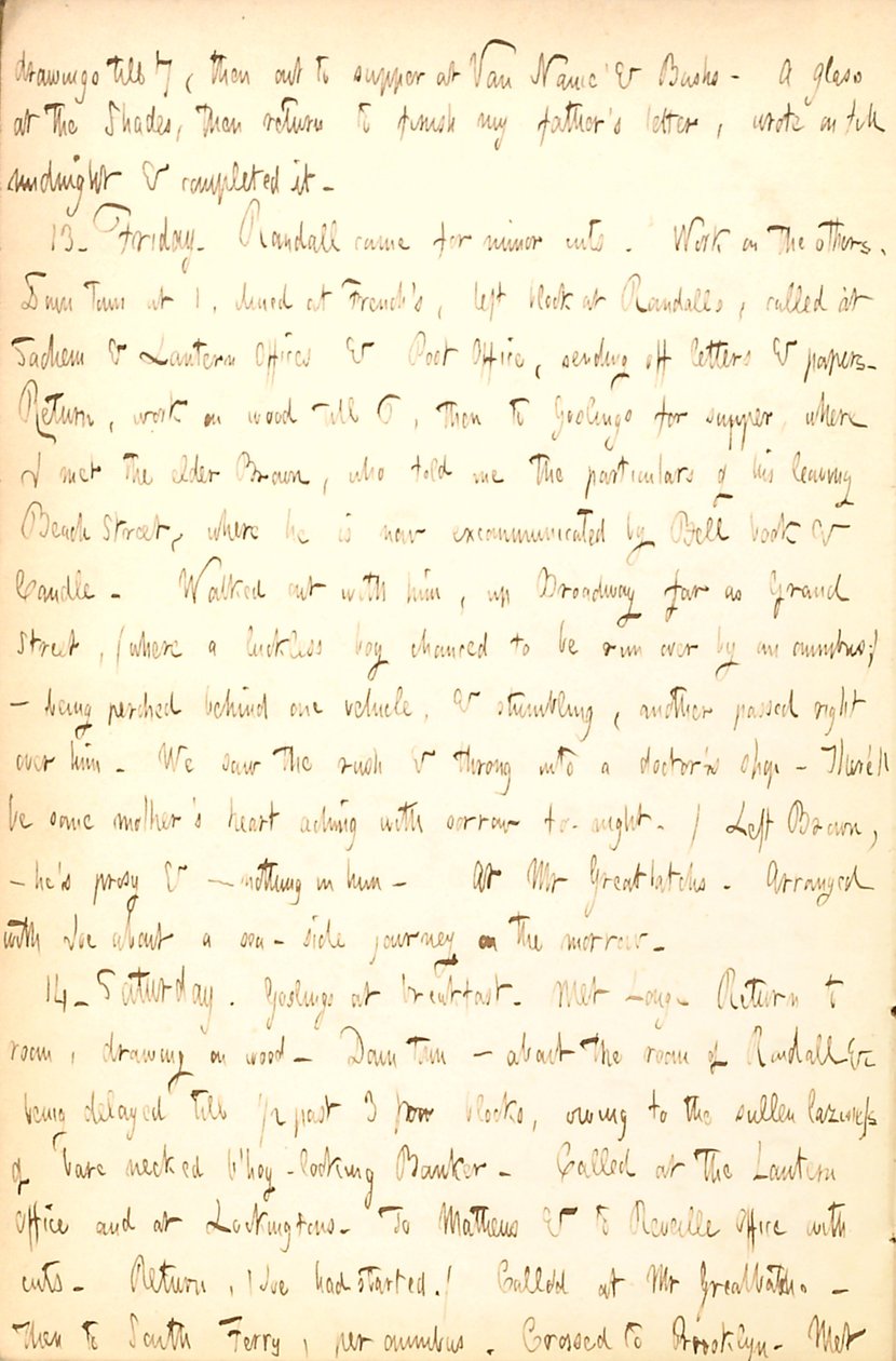 Thomas Butler Gunn Diaries- Cilt 5, sayfa 16, 12-14 Ağustos 1852 by Thomas Butler Gunn
