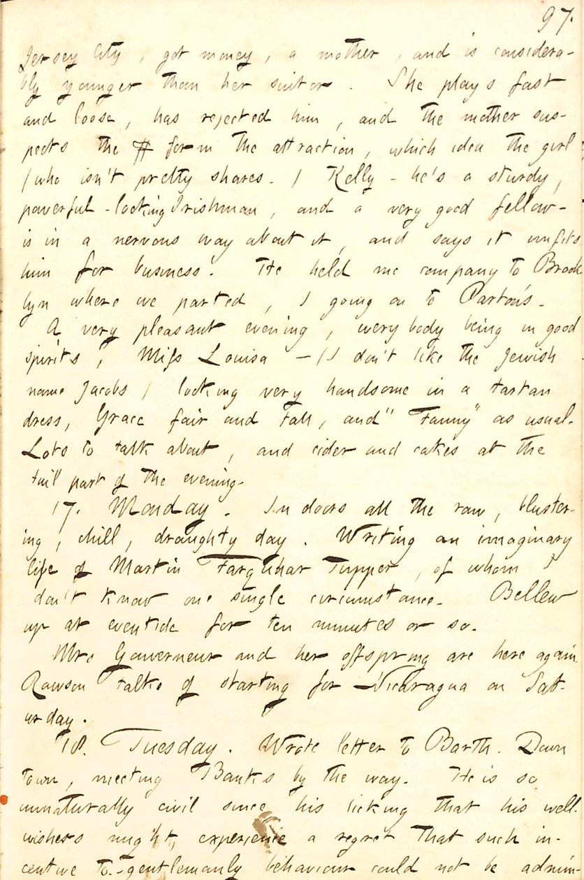 Thomas Butler Gunn Diaries- Cilt 8, sayfa 104, 16-18 Kasım 1856 by Thomas Butler Gunn
