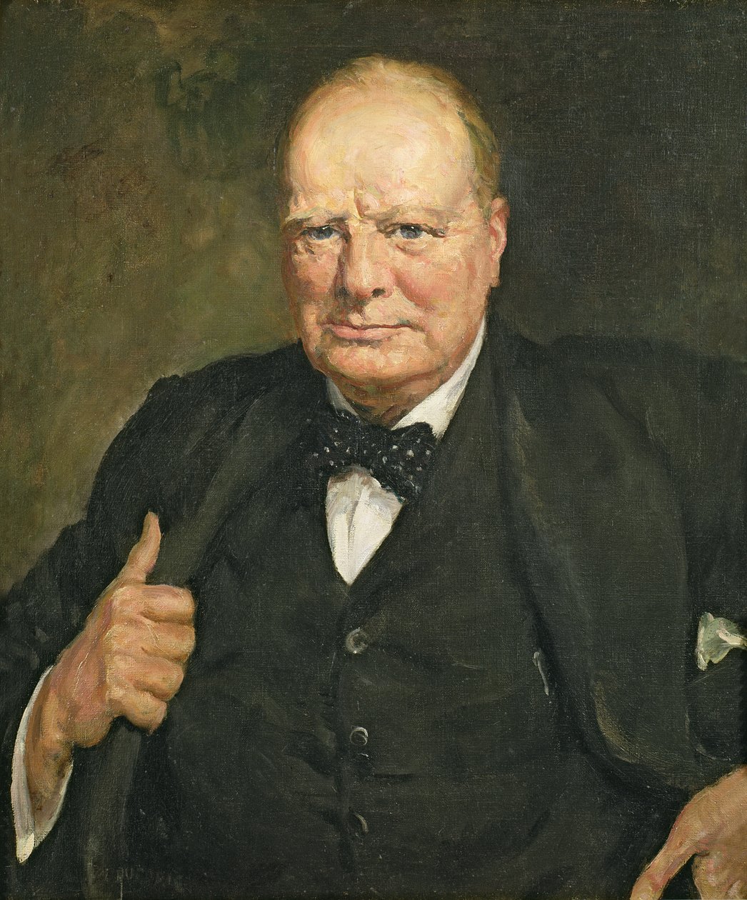 Sir Winston Churchill'in Portresi (1874-1965) (tuval üzerine yağlı boya) by Thomas Cantrell Dugdale