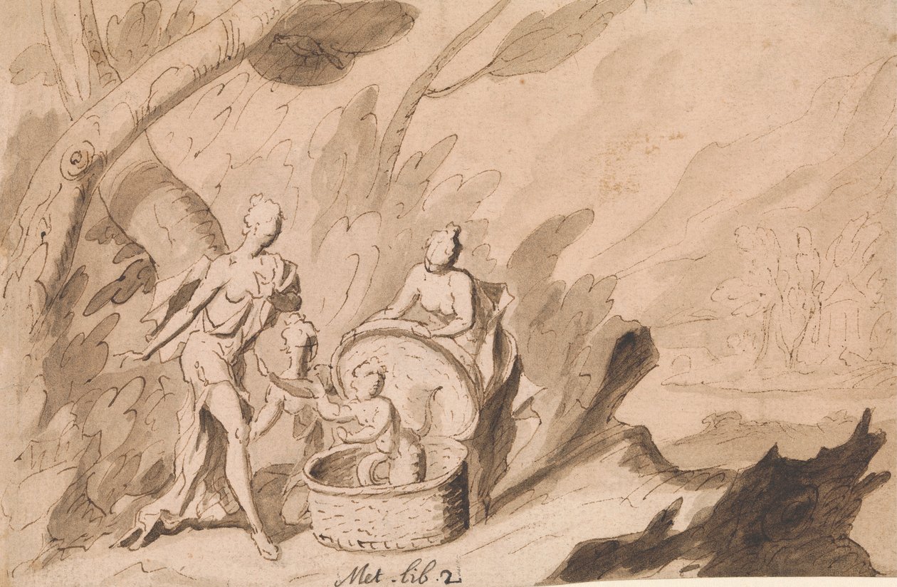 Cecrops'un Kızları Ericthonius'u Keşfediyor: Ovid, Metamorfozlar, 2. Kitap by Thomas Carwitham