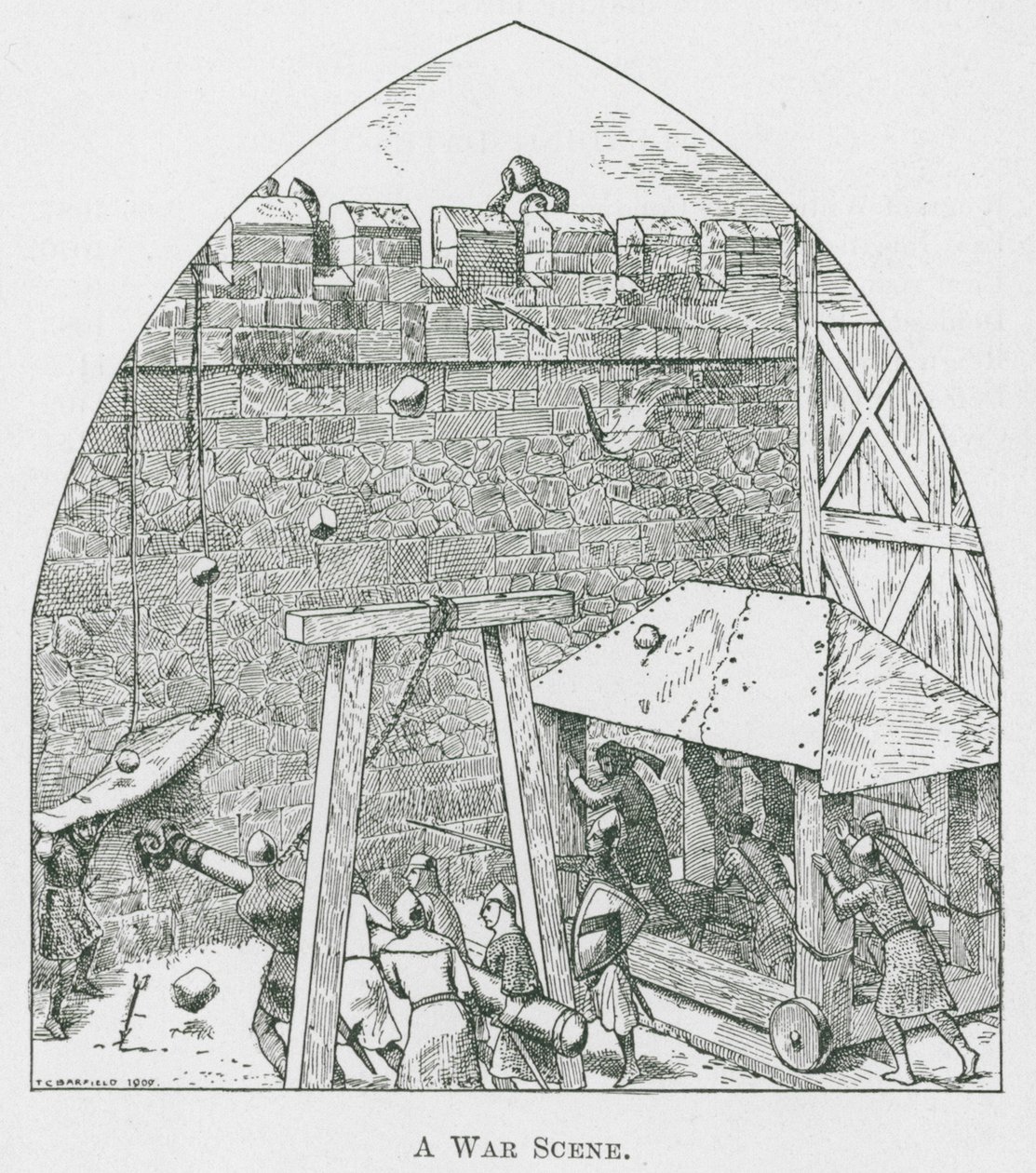 Bir Savaş Sahnesi (taş baskı) by Thomas Charles Barfield