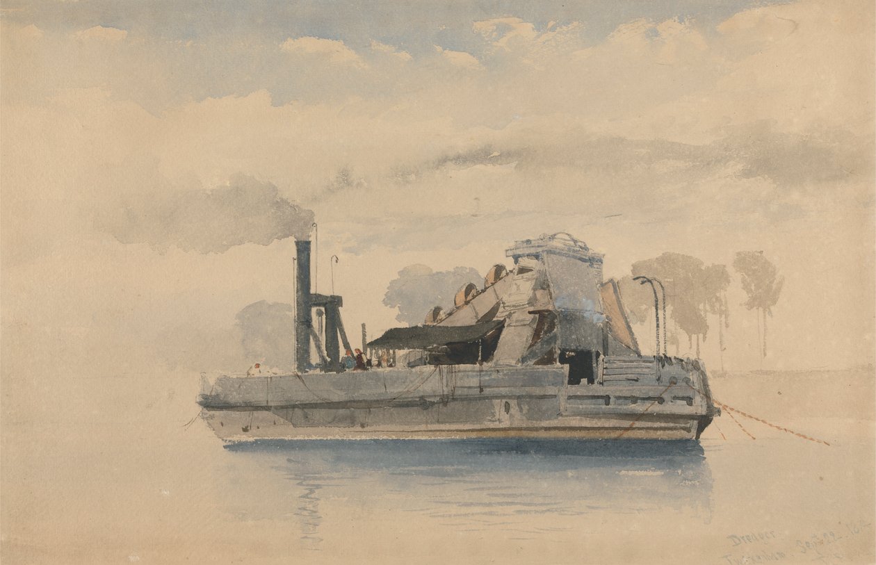 Twickenham'da tarak gemisi, 22 Eylül 1874 by Thomas Charles Leeson Rowbotham