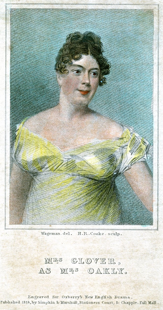 Bayan Clover, Bayan Oakly rolünde, 1818 by Thomas Charles Wageman