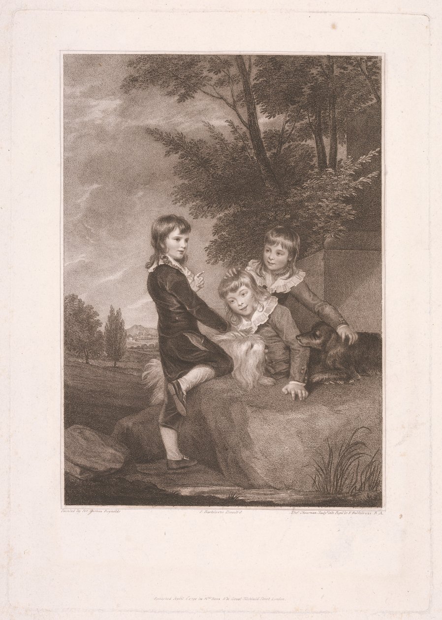 Thomas Philip üçüncü Lord Grantham, daha sonra Earl De Grey, kardeşleri Frederick John ve Philip ile birlikte by Thomas Cheesman